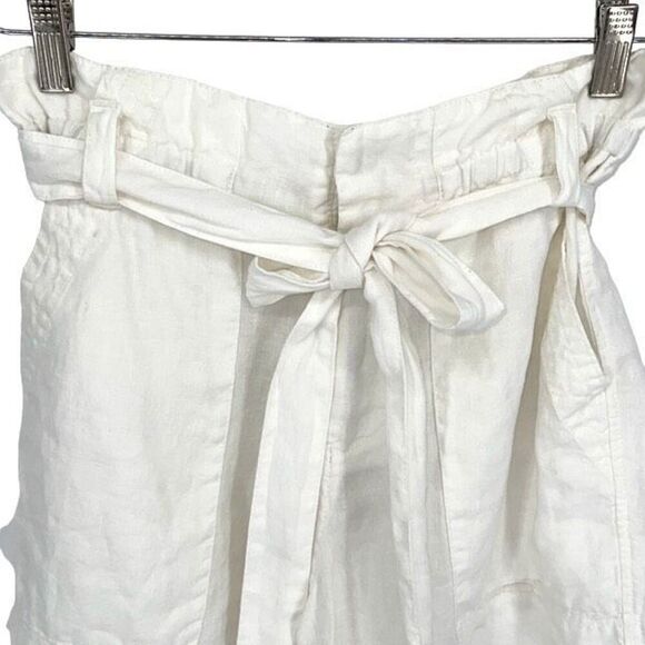 Joie Womens Daynna High Rise Paperbag Waist Linen‎ Shorts White Size 2 NWT - Picture 2 of 8